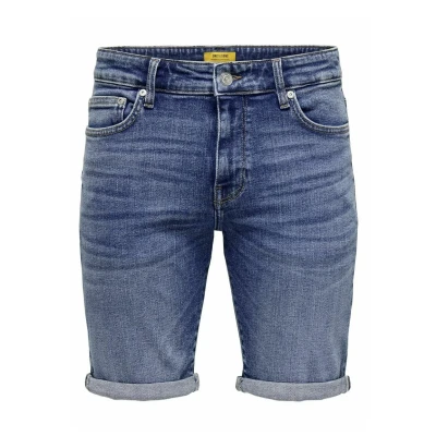 Abbildung von ONLY &amp; SONS Herren Jeans Shorts ONSPly Denim Bermuda mit Aufschlag 22028773 Dark Blue S
