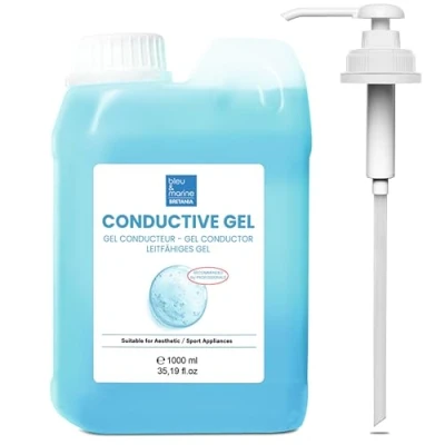 Abbildung von bleumarine Bretania Professionelles Kontaktgel Ultraschallgel Elektrodengel 1000ml Physiotherapie und Sportmedizin Hautneutral pH 5,8 6,4 Dermatologisch getestet, Blau, 1 l (1er Pack)
