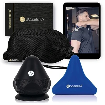 Abbildung von BOZEERA Triggerpunkt Drücker Set Triggerdinger mit Saugnapf für Muskelschmerzen &amp; Verspannungen 2x Massagegerät Schmerzfrei Inkl. Video, Booklet Tasche