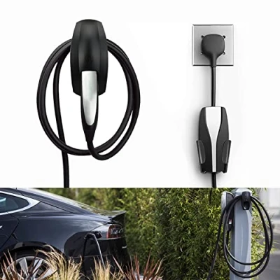 Abbildung von SEVEN SPARTA Ladekabelhalter mit Fahrgestellhalterung für Tesla Model 3 Y X S Ladekabel Organizer Zubehör Auto Wandverbinder (Schwarz)