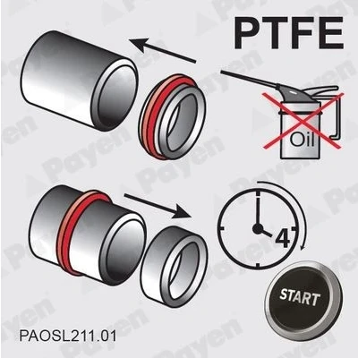 Abbildung von PAYEN NA5030 Kurbelwellendichtring PTFE (Polytetrafluorethylen)/FPM (Fluor Kautschuk) integriertes Gehäuse FORD: MONDEO 3 Kombi,