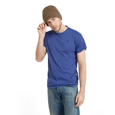 Abbildung von G STAR LASH Regular Short Sleeve Tshirt basic, Herren, Größe: Small, Imperial blue gd