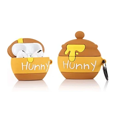 Abbildung von YIGEYI Silikon Hülle Kompatibel mit Airpods Pro Funny Cute 3D Cartoon Case Cover[Getränkedosen Serie] (Hunny Pot)