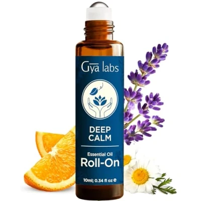 Abbildung von Gya Labs Deep Calm Essential Oil Roll on für Damen 100% Reines Natürliches Self Care Calming Blends mit Kamille, Lavendelöl Aromatherapie (10ml)