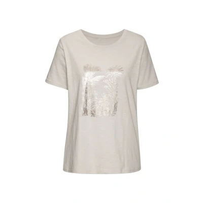 Abbildung von Vivance T Shirt »mit goldfarben schimmerndem Folienprint«, aus weicher Baumwoll Qualität