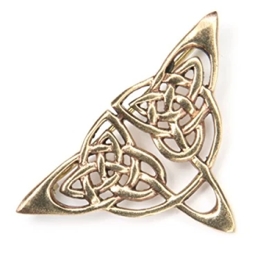 Abbildung von Drachensilber Brosche Schmuck Bronze Keltisches Dreieck Knotenmuster Kelten Wikinger Gewandnadel