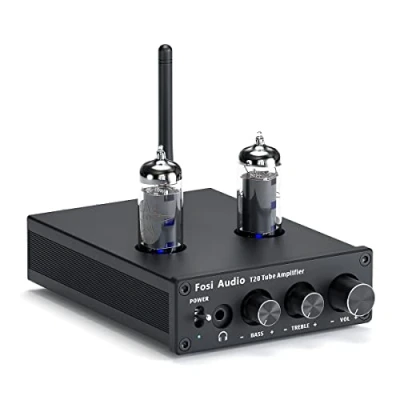 Abbildung von Fosi Audio T20 Röhrenverstärker Valve Amplifier, 2 Kanal Class D Endstufe Bluetooth Mini Kopfhörer Verstärker, 6A2 Vakuumröhren für Lautsprecher