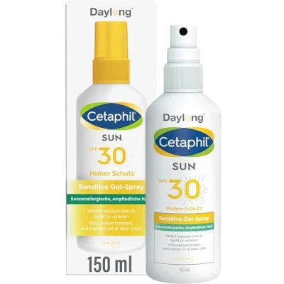Abbildung von CETAPHIL SUN Sensitive Gel Spray SPF 30, 150ml, Sonnenschutz für Sportler und bei sonnenallergischer, empfindlicher Haut, Einfach aufzusprühen, leicht zu verteilen klebt nicht, Ohne Duftstoffe