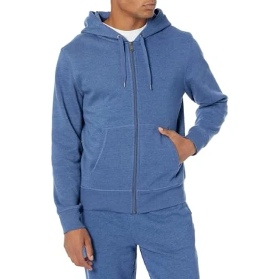 Abbildung von Amazon Essentials Herren Fleece Kapuzenpulli mit durchgehendem Reißverschluss (erhältlich in den Größen Big &amp; Tall), Blau Heide, S