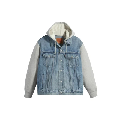 Abbildung von Levi&#039;s® Plus Hybridjacke, mit Kapuze, Sweat Kapuze und Ärmeln