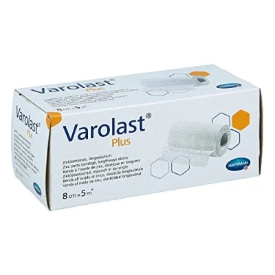 Abbildung von Varolast Plus, Zinkleimverband, 8 cm x 5 m
