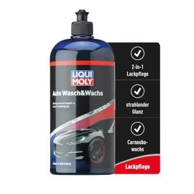 Abbildung von LIQUI MOLY Auto Wasch&amp;Wachs Shampoo, Art. Nr. 1542 I 1 L Autoshampoo mit Wachs zur schonenden Reinigung &amp; Versiegelung 2 in Wash and Wax Carnaubawachs Für Glanz optimalen Schutz