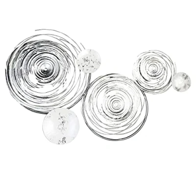 Abbildung von Casablanca Wanddeko Circles Metall weiß/silberfarben ausschließlich Indoor geeignet H: 56 cm B: 94 T: 6cm 74965