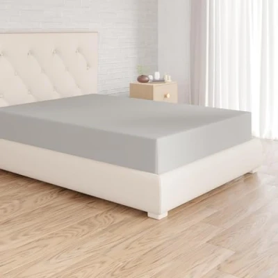 Abbildung von Amazon Basics Spannbettlaken, 180 x 200 30 cm, Mikrofaser, Spannbetttuch Matratzenhöhe bis Hellgrau