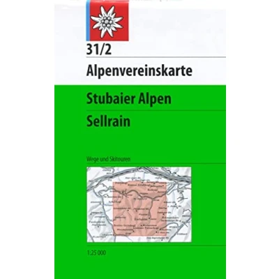 Abbildung von Stubaier Alpen, Sellrain: Topographische Karte 1:25.000 mit Wegmarkierungen und Skirouten (Alpenvereinskarten)