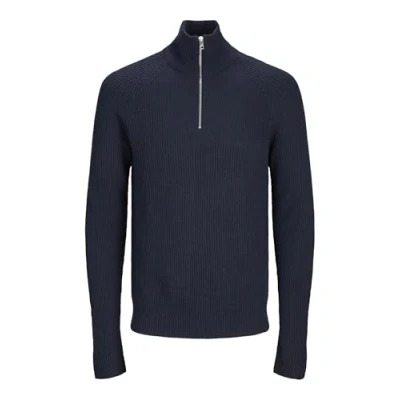Abbildung von Jack &amp; Jones Jjpannel HALF ZIP Strickpullover, Herren, Größe: Small, Navy blazer