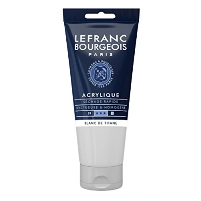 Abbildung von Lefranc Bourgeois 300454 Fine Acrylfarbe Titanweiss, 80ml Tube, cremige auf Wasserbasis, schnell trocknend, lichtecht, wasserfest