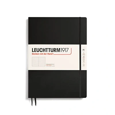 Abbildung von LEUCHTTURM1917 321149 Notizbuch Master Slim (A4+), Hardcover, 123 nummerierte Seiten, Schwarz, dotted