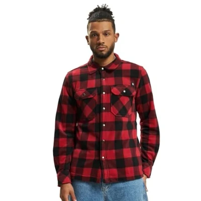 Abbildung von Brandit JEFF LONG Sleeve Hemd, Herren, Größe: Large, Red black