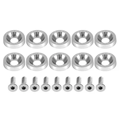 Abbildung von Auto M6 Unterlegscheibe Edelstahl Aluminium Linsenkopfschraube Flachrunddichtung Kotflügel Metrisch Spacer Standard Hardware Werkzeug Befestigungsschraube(SILBER)