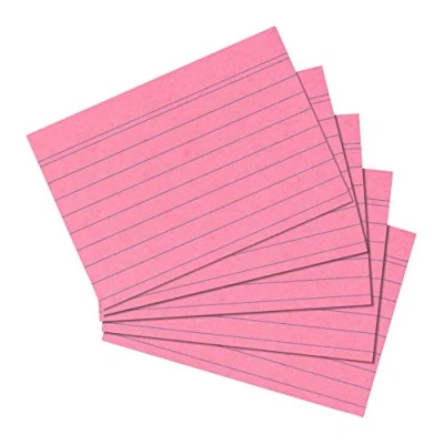 Abbildung von herlitz Karteikarte A5, liniert, rosa, 100 Stück