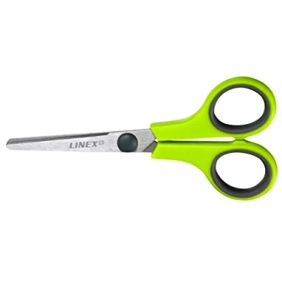 Abbildung von Linex Kinder Schere, 14 cm, abgerundete Spitzen, rostefeier Edelstahl, apfelgrün