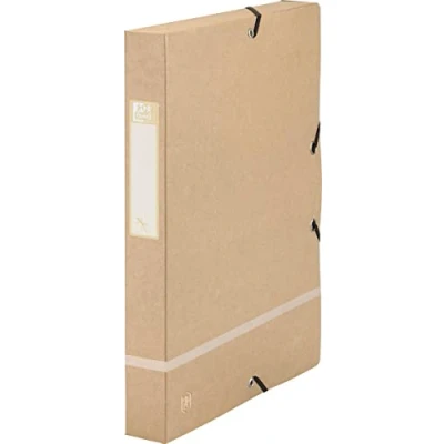 Abbildung von Oxford 100200413 Sammelbox Touareg in beige 10er Pack für DIN A4 Formate aus recyclefähigem TCF Papier Heft Sammler Box Archiv fürs Büro und die mobile Organisation