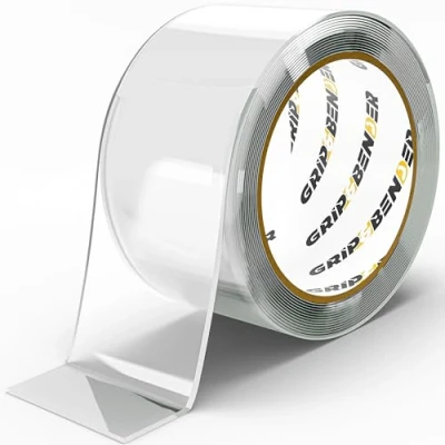 Abbildung von GRIP&amp;BENDER PVC Reparatur Klebeband (5Meter) Transparent, Wasserdichtes Tape zum Abdichten, Selbstklebendes Flick Set (55mm x 5m)