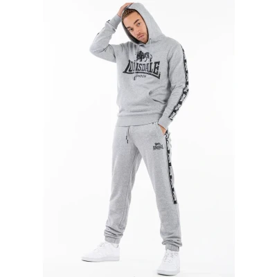 Abbildung von Lonsdale Normale Passform Scousburgh Kapuzenpullover, Herren, Größe: Medium, Marl grey black white