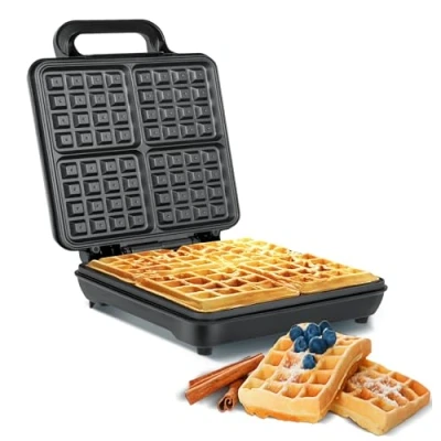 Abbildung von Teesa TSA3224 4 Waffeleisen, belgische Waffeln, schwarz