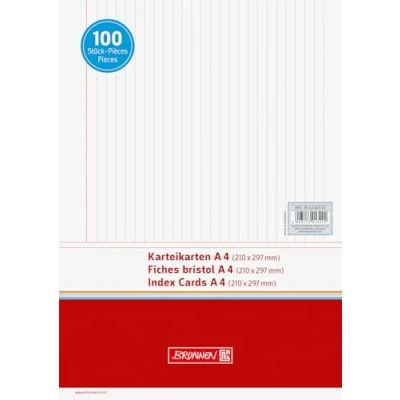 Abbildung von Brunnen 102240100 Karteikarte (A4 liniert, 100 Stück, eingeschweißt) weiß