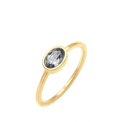 Abbildung von Elli Ring Damen mit Kristalle in 925 Sterling Silber vergoldet