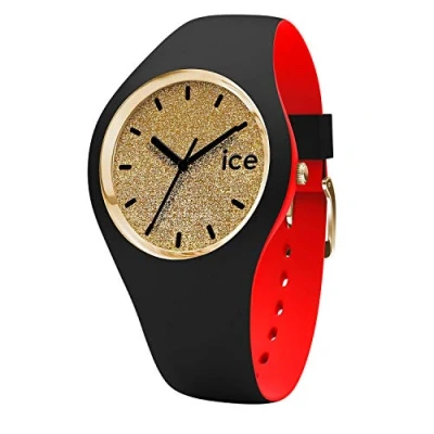 Abbildung von ICE Watch loulou Gold Glitter Schwarze Damenuhr mit Silikonarmband 007228 (Small)