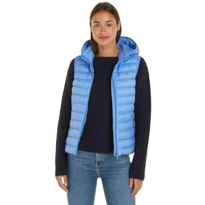 Abbildung von Tommy Hilfiger Damen Weste Padded Global Stripe Steppweste, Blau (Blue Spell), S