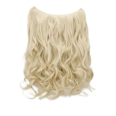 Abbildung von CAISHA 50cm 1 Tresse Extension mit Gummiband Extensions Haarverlängerung Haarteil Gewellt Hellblond E116