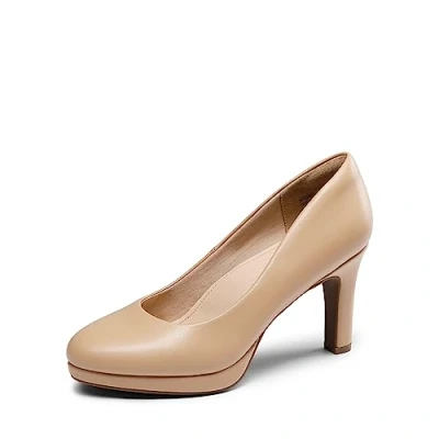 Abbildung von DREAM PAIRS Damen Pumps Anzugschuhe Klassische High Heels für mit Plateau Business und Arbeit,Size 39,Nackt Pu,SDPU2365W