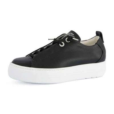 Abbildung von Paul Green Damen Pauls, Frauen Low Top Sneaker,schnürschuhe,schnürer,Plateausohle,Halbschuhe,straßenschuhe,Strassenschuhe,Schwarz (Black/Silber),37.5 EU / 4.5 UK
