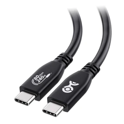 Abbildung von Cable Matters [USB IF zertifiziert] 80 Gbps USB 4 Kabel 1,2m, unterstützt bis zu [8K@120Hz/4K@480Hz Video, 240W Laden, Datenübertragung] USB4 Kabel, Schwarz, kompatibel mit Thunderbolt