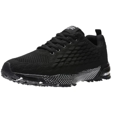 Abbildung von ASHION Turnschuhe Herren Sneaker Laufschuhe Sportschuhe Atmungsaktiv Leichte Straßenlaufschuhe,C Schwarz,45 EU