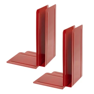 Abbildung von Alco Albert 4303 10 4 Buchstützen aus Metall, Stück, rot, 14 x 24 13 cm, für Schule, Büro und Zuhause
