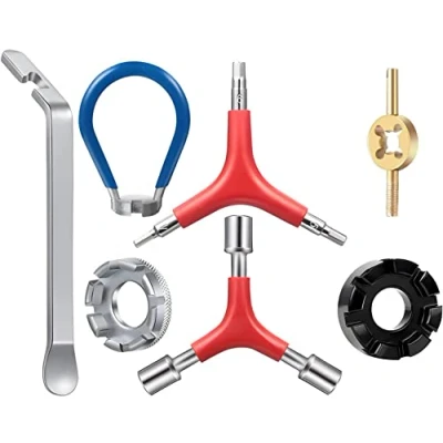 Abbildung von auvstar Fahrrad Speichenschlüssel Rad Zentrierer Universal,Nippelspanner, Mini Speichenspanner Reparatur Werkzeug,Speichen Größe 10 15 reparieren