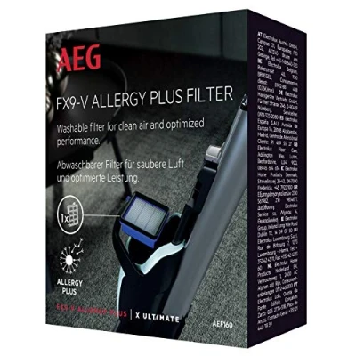 Abbildung von AEG AEF160 Allergy Plus FX9 (1 Hygienefilter, Staubsauger Filter, waschbar, Filterwirkung mehr als 99%, verbesserte Saugleistung, allergikerfreundlich, passgenau, weiß)
