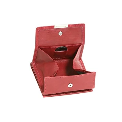 Abbildung von LEAS Wiener Schachtel mit großer Kleingeldschütte und RFID Schutzfolie, Echt Leder, Cherry/rot Special Edition