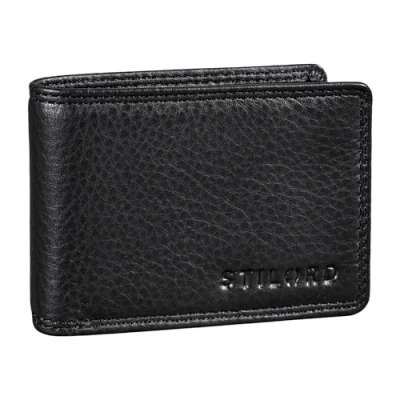 Abbildung von STILORD &#039;Jay&#039; Mini Geldbörse Herren RFID Leder Brieftasche Vintage für Männer Kleiner Geldbeutel mit vielen Kartenfächern und NFC Schutz in Geschenkbox, Farbe:schwarz