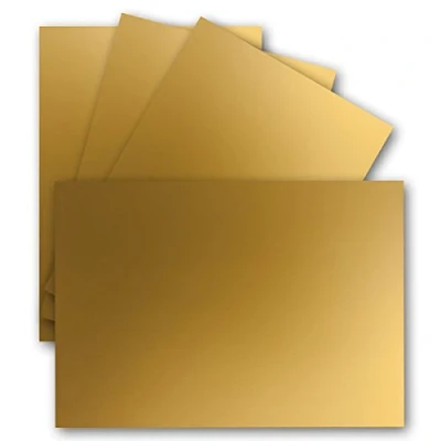 Abbildung von 50 Einzel karten DIN A6 10,5 x 14,8 cm 240 g/m² Gold Metallic Tonkarton Bastelpapier Bastelkarton Bastel blanko Postkarten