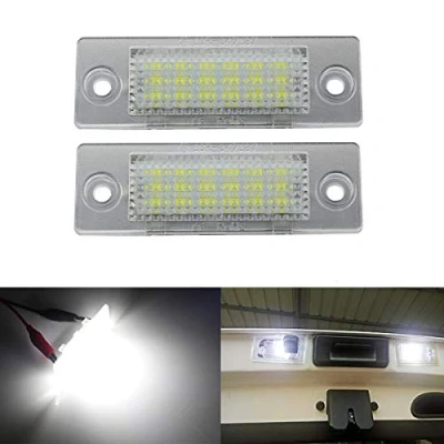 Abbildung von GOFORJUMP 2 Stücke 18 LED 3528 SMD Anzahl Kennzeichenleuchte Lampe Auto Styling für V/W Touran Caddy 3 Golf 5 Plus Jetta Passat B5.5 B6 Limousine