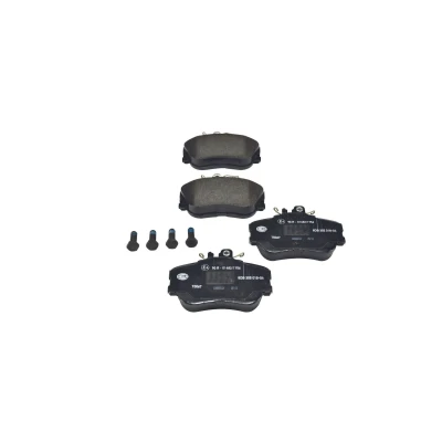 Abbildung von HELLA 8DB 355 018 041 Bremsbelagsatz für Verschleißwarnanzeiger vorbereitet mit Bremssattelschrauben MERCEDES BENZ: C Class Saloon