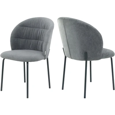 Abbildung von TOM TAILOR HOME 4 Fußstuhl »LEAF CHAIR«, (Set), 2 St., Chenille, Fußgestell, Raffung in der Rückenlehne