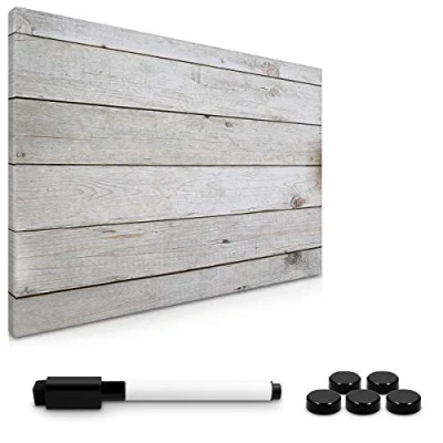 Abbildung von Navaris Magnettafel Magnetpinnwand Memoboard zum Beschriften 60x40 cm Notiztafel div. Designs Tafel abwaschbar mit Halterung Magneten Stift