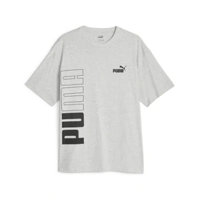 Abbildung von Puma Herren Power Colorblock Tee T Shirt, Grau Light Gray Heather, L EU